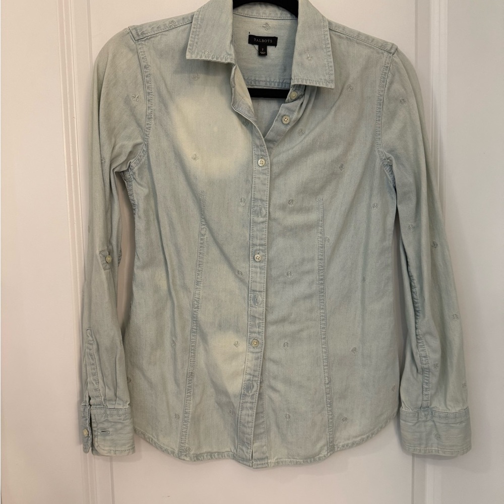Talbots Light Blue Button-Up Shirt